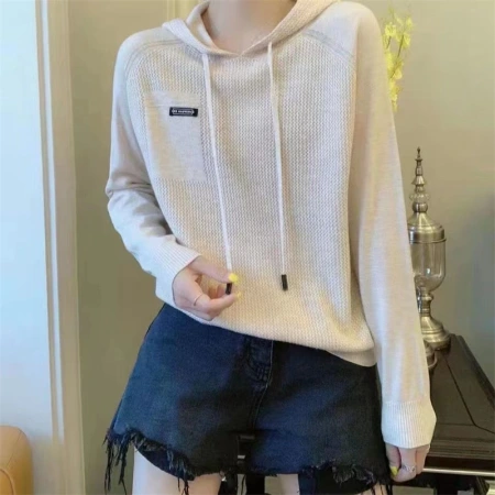 Long-sleeved knitted sweater for women, 2022 new style hooded sweatshirt for women, autumn women's sweater for women, solid color coat for women Long-sleeved knitted sweater for women, 2022 new style hooded sweatshirt for women, autumn women's sweater for women, solid color coat for women